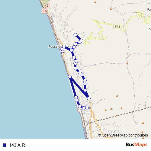 143 A R bus Line Map