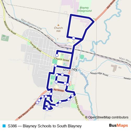 S386 bus Line Map