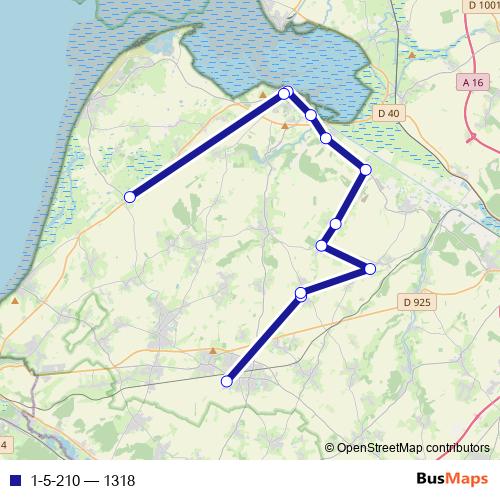1-5-210 bus Line Map