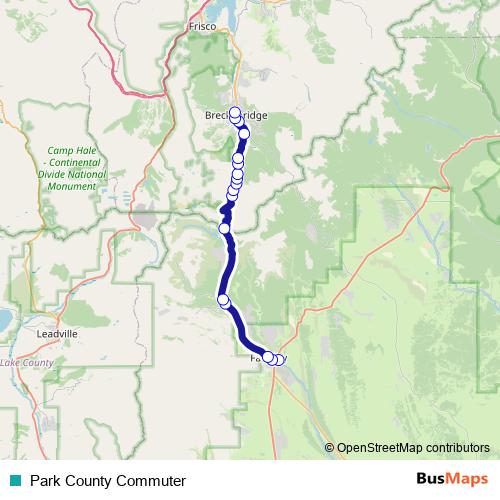 Park County Commuter bus Line Map