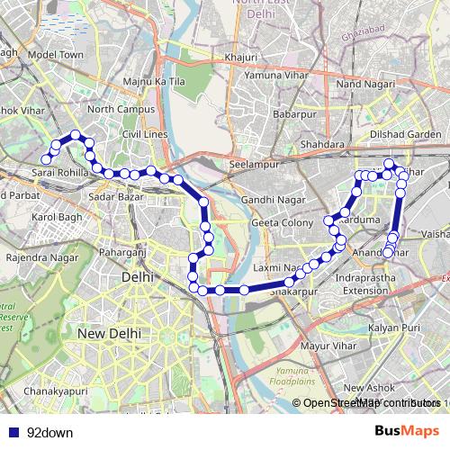 92down bus Line Map