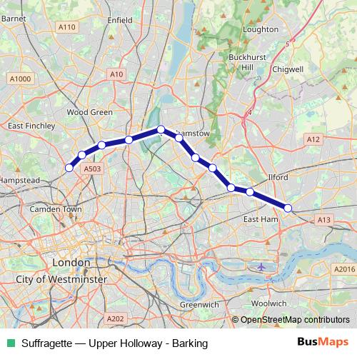 Suffragette rail Line Map