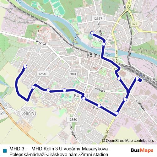 MHD 3 bus Line Map