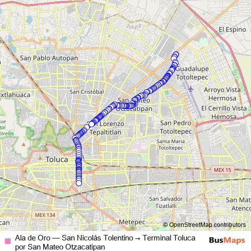 Ala de Oro bus Line Map