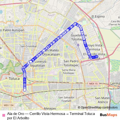 Ala de Oro bus Line Map