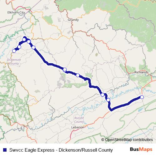 Swvcc Eagle Express - Dickenson/Russell County bus Line Map