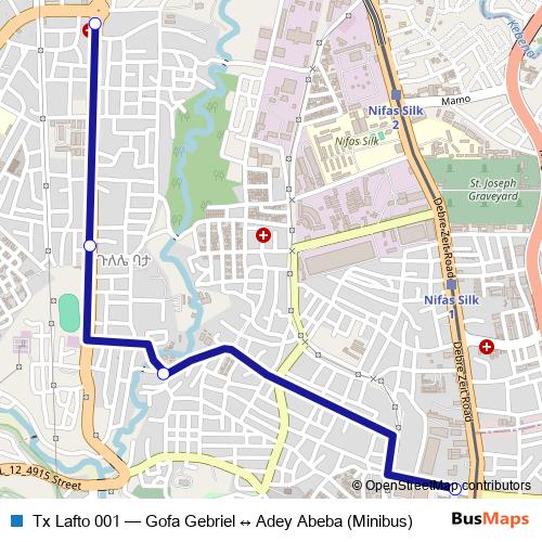 Tx Lafto 001 bus Line Map