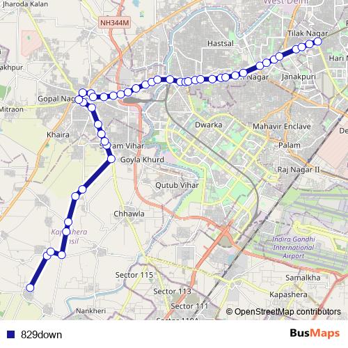 829down bus Line Map
