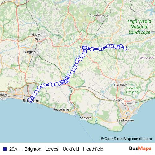 29A bus Line Map