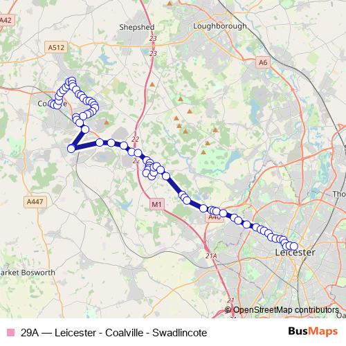 29A bus Line Map