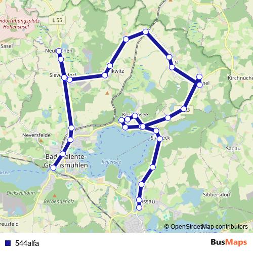 544alfa bus Line Map