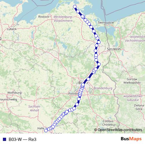 B03-W rail Line Map