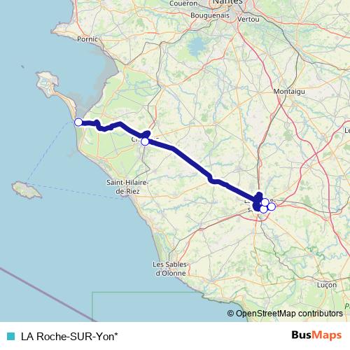 LA Roche-SUR-Yon* bus Line Map