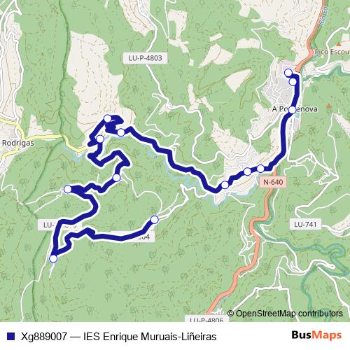 Xg889007 bus Line Map
