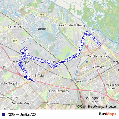 720b bus Line Map