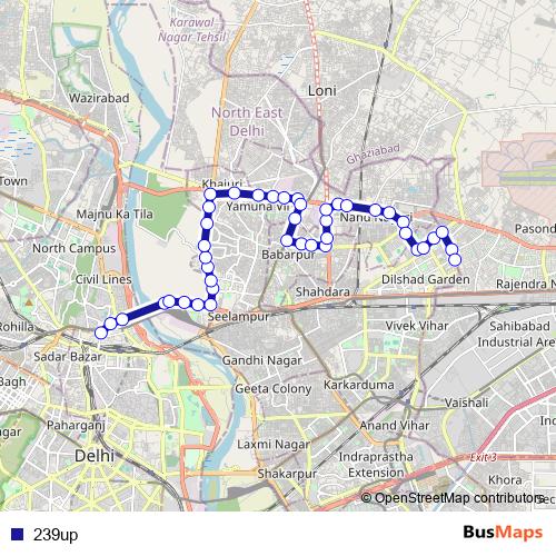 239up bus Line Map