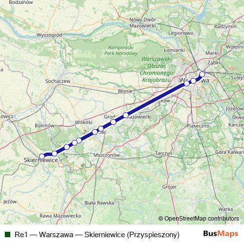 Re1 rail Line Map
