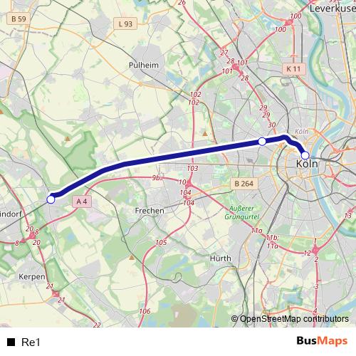 Re1 rail Line Map