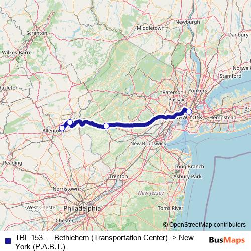 TBL 153 bus Line Map