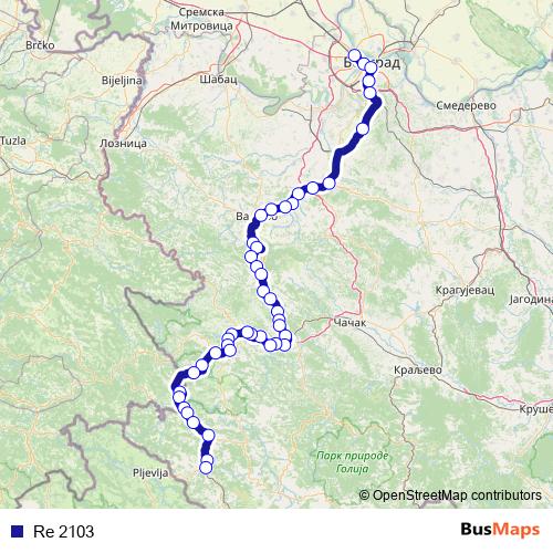 Re 2103 rail Line Map