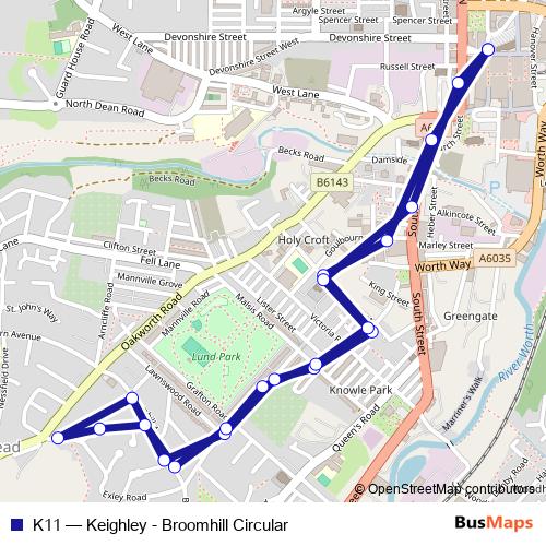 K11 bus Line Map