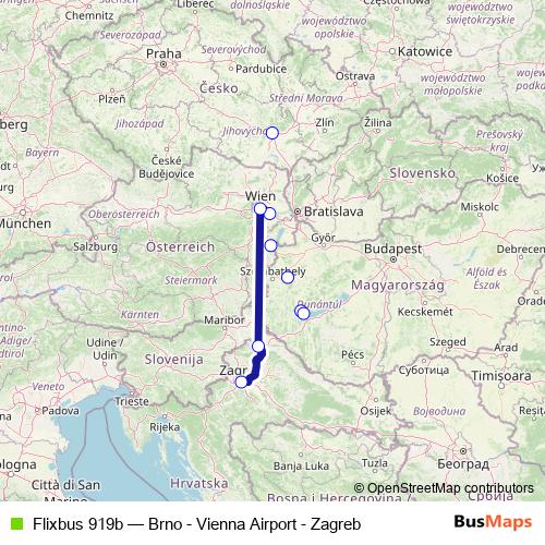 Flixbus 919b bus Line Map