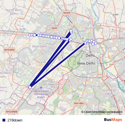 219down bus Line Map
