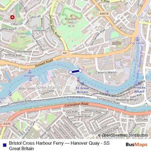 Bristol Cross Harbour Ferry ferry Line Map