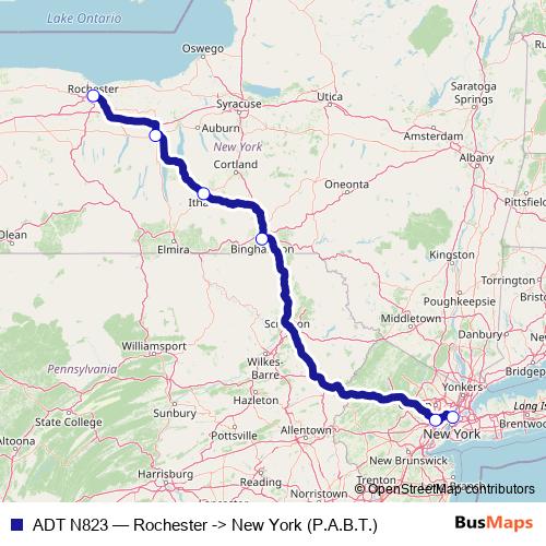 ADT N823 bus Line Map