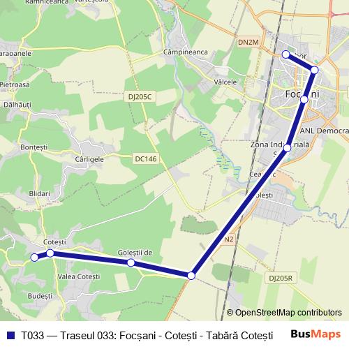 T033 bus Line Map