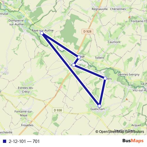 2-12-101 bus Line Map