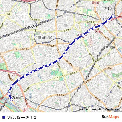 Shibu12 bus Line Map