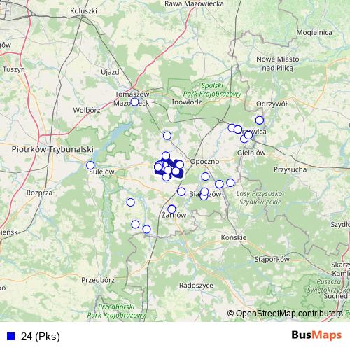 24 (Pks) bus Line Map