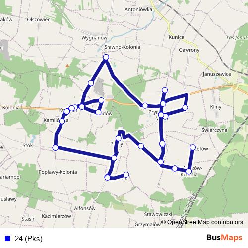 24 (Pks) bus Line Map