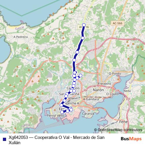 Xg642053 bus Line Map
