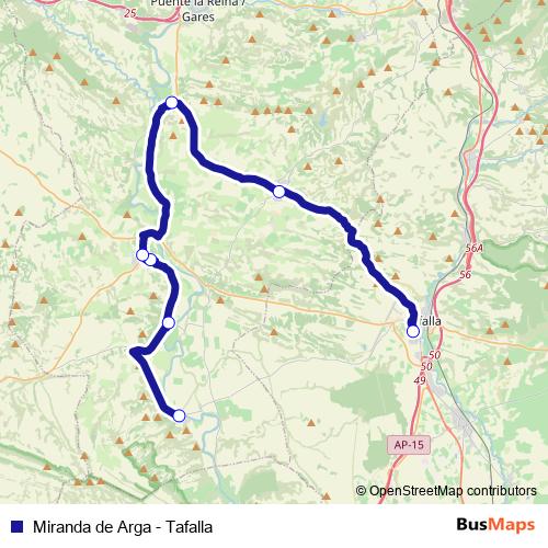 Miranda de Arga - Tafalla bus Line Map