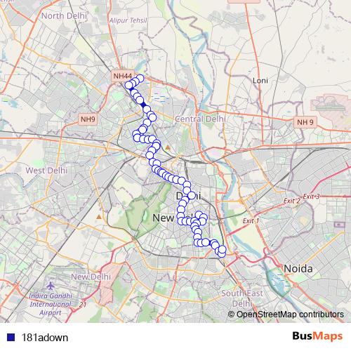 181adown bus Line Map