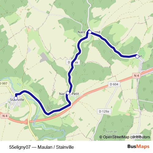55eligny07 bus Line Map