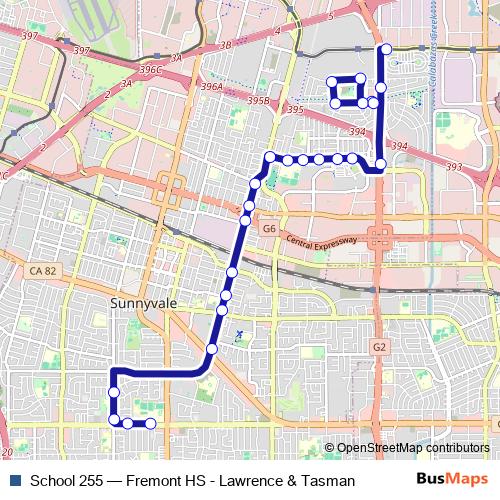 School 255 bus Line Map