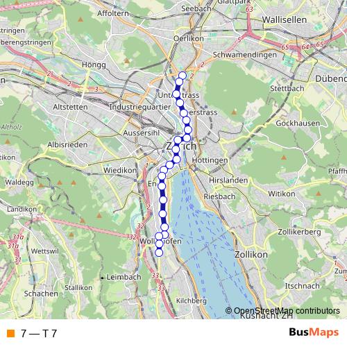 7 tram Line Map