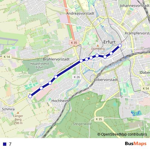 7 tram Line Map
