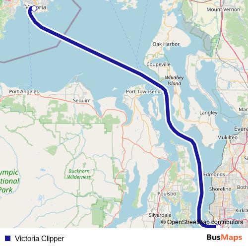 Victoria Clipper ferry Line Map
