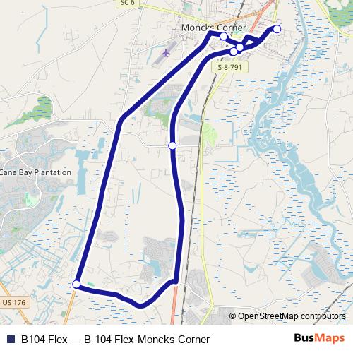 B104 Flex bus Line Map
