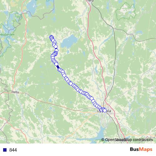 844 bus Line Map