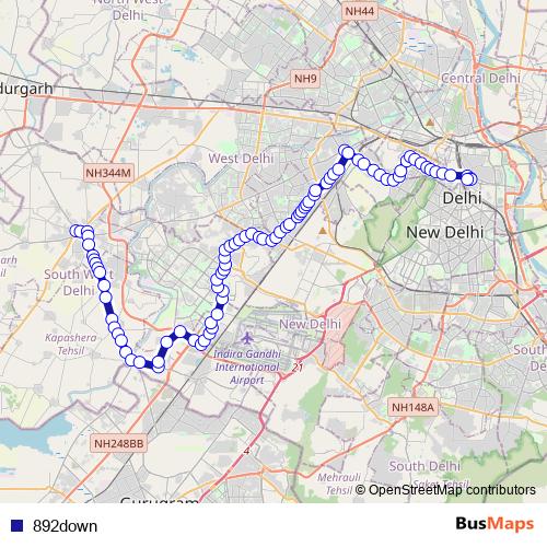 892down bus Line Map