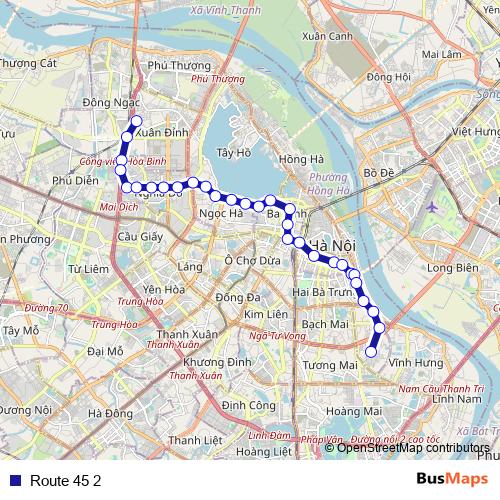 Route 45 2 bus Line Map