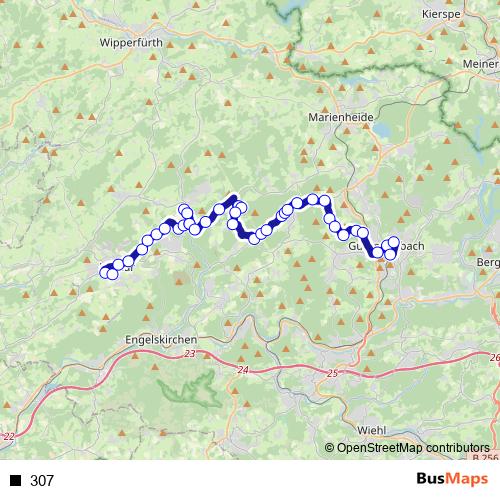 307 bus Line Map