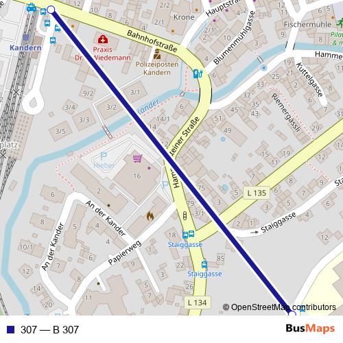 307 bus Line Map