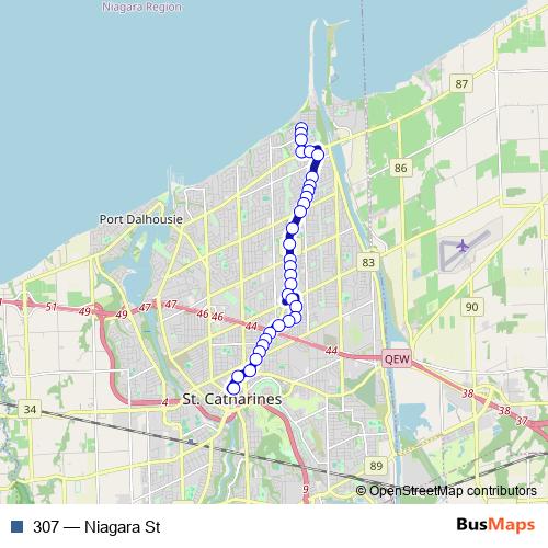 307 bus Line Map