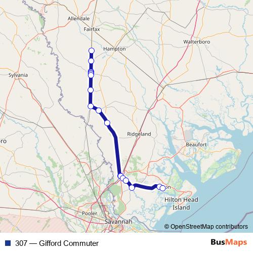 307 bus Line Map